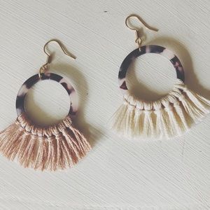Custom hoop earrings with tassels